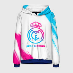 Толстовка-худи мужская Real Madrid neon gradient style, цвет: 3D-синий