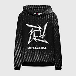 Мужская толстовка Metallica с потертостями на темном фоне