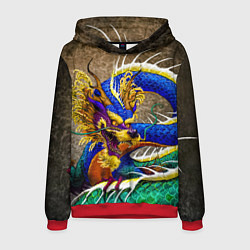 Толстовка-худи мужская Разноцветный Японский Дракон, цвет: 3D-красный