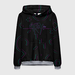 Толстовка-худи мужская Stray - фигурки неон, цвет: 3D-меланж