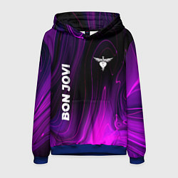 Толстовка-худи мужская Bon Jovi violet plasma, цвет: 3D-синий