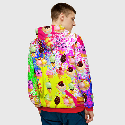 Мужская толстовка Вкусные Мороженки / 3D-Красный – фото 4