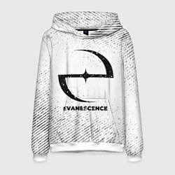 Толстовка-худи мужская Evanescence с потертостями на светлом фоне, цвет: 3D-белый