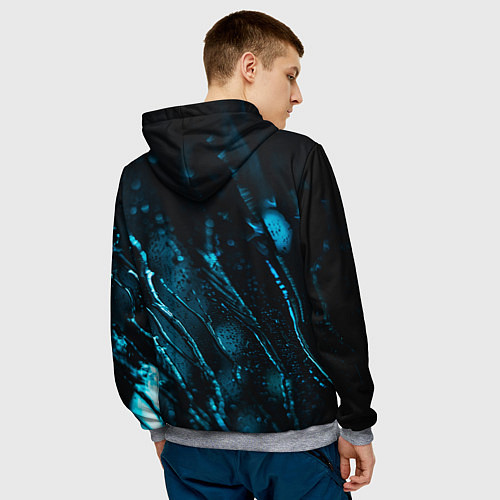 Мужская толстовка Огни в каплях дождя / 3D-Меланж – фото 4