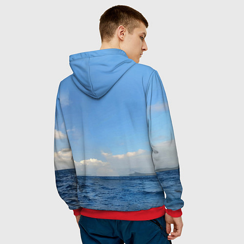 Мужская толстовка Парусник идёт на полных парусах / 3D-Красный – фото 4