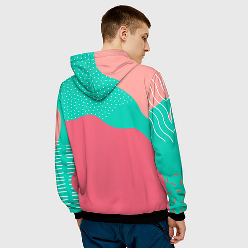 Мужская толстовка Абстракция минимализм / 3D-Черный – фото 4