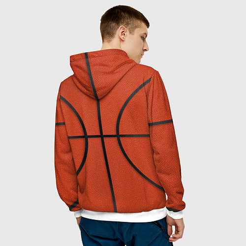 Мужская толстовка Стандартный баскетбольный мяч / 3D-Белый – фото 4