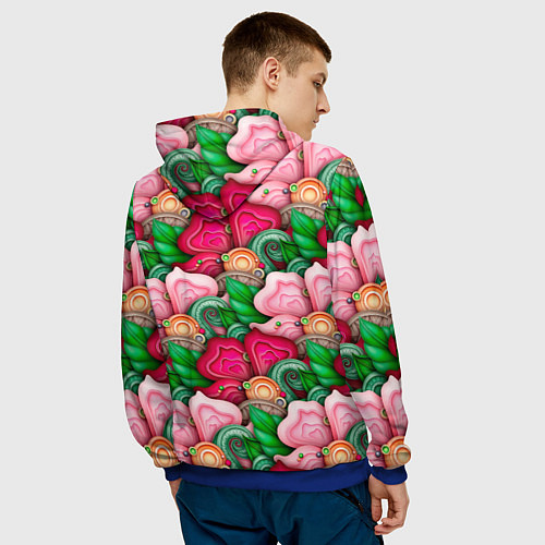 Мужская толстовка Калейдоскоп из листьев / 3D-Синий – фото 4