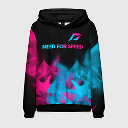 Мужская толстовка Need for Speed - neon gradient: символ сверху