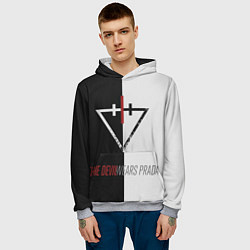 Толстовка-худи мужская The Devil wears prada - Логотип, цвет: 3D-меланж — фото 2