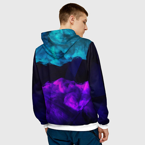 Мужская толстовка The last of us - абстракция неон / 3D-Белый – фото 4