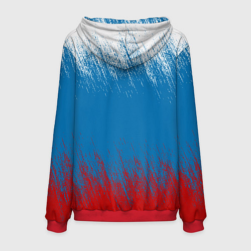 Мужская толстовка Российский триколор - Я люблю Россию / 3D-Красный – фото 2