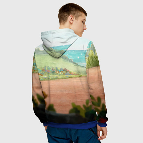 Мужская толстовка Cuphead природа / 3D-Синий – фото 4