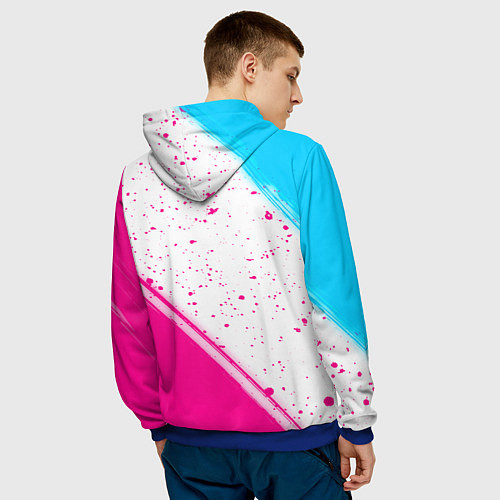 Мужская толстовка Hoffenheim neon gradient style: надпись, символ / 3D-Синий – фото 4