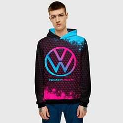 Толстовка-худи мужская Volkswagen - neon gradient, цвет: 3D-черный — фото 2