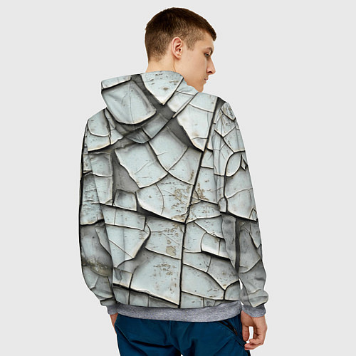 Мужская толстовка Старая растрескавшаяся краска / 3D-Меланж – фото 4