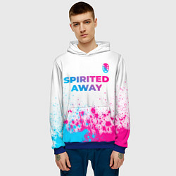 Толстовка-худи мужская Spirited Away neon gradient style: символ сверху, цвет: 3D-синий — фото 2