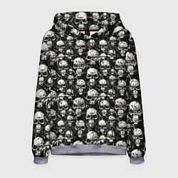 Толстовка-худи мужская Череп с оскалом, цвет: 3D-меланж