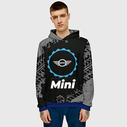 Толстовка-худи мужская Mini в стиле Top Gear со следами шин на фоне, цвет: 3D-синий — фото 2