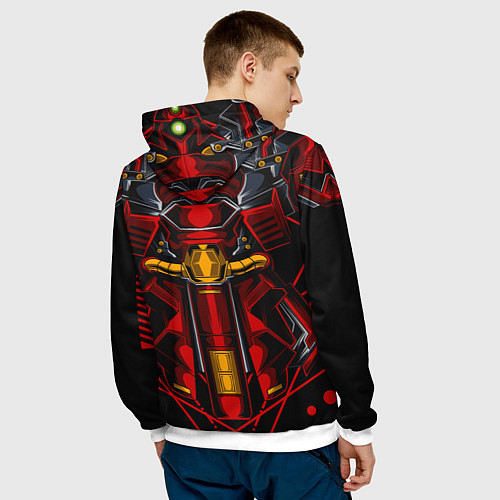 Мужская толстовка Костюм железного красного робота / 3D-Белый – фото 4