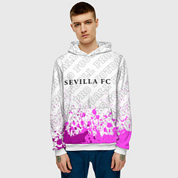Толстовка-худи мужская Sevilla pro football: символ сверху, цвет: 3D-белый — фото 2