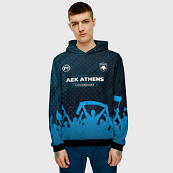 Толстовка-худи мужская AEK Athens legendary форма фанатов, цвет: 3D-черный — фото 2