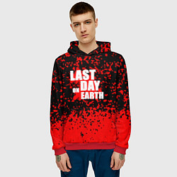 Толстовка-худи мужская The last of us - красная текстура, цвет: 3D-красный — фото 2