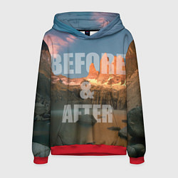 Толстовка-худи мужская BEFORE&AFTER, цвет: 3D-красный