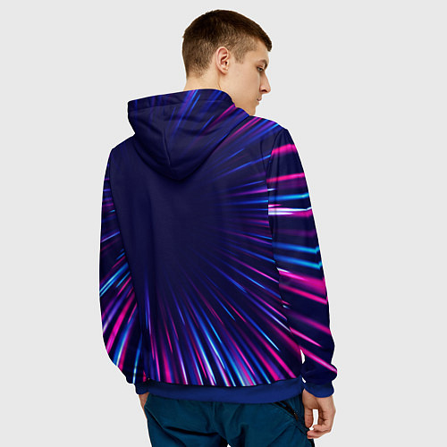 Мужская толстовка Great Wall neon speed lines / 3D-Синий – фото 4