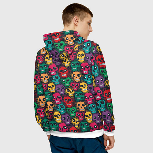 Мужская толстовка Череп с глазами / 3D-Белый – фото 4