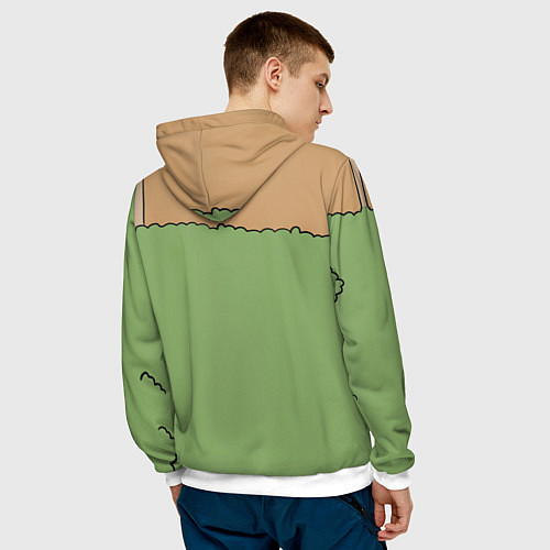 Мужская толстовка Pepe Gomer прячется в кусты / 3D-Белый – фото 4