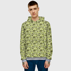 Толстовка-худи мужская Милитари сердце пиксель, цвет: 3D-меланж — фото 2