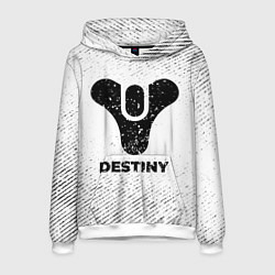 Толстовка-худи мужская Destiny с потертостями на светлом фоне, цвет: 3D-белый