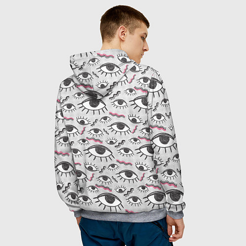 Мужская толстовка Глаз с ресницами поп арт / 3D-Меланж – фото 4