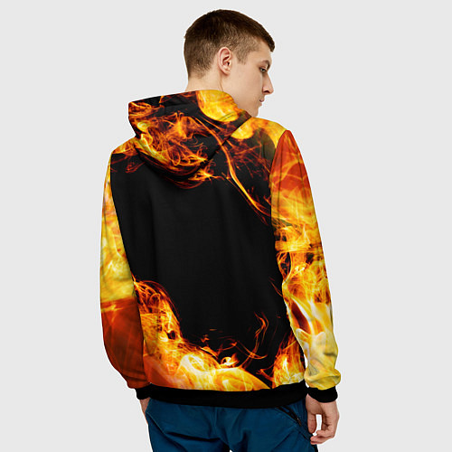 Мужская толстовка In Flames и пылающий огонь / 3D-Черный – фото 4