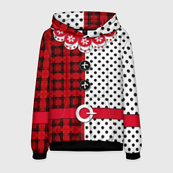 Мужская толстовка Костюм новогодний Клоун фольклор красный с белым