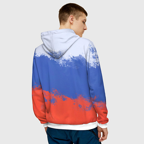 Мужская толстовка Флаг России я русский / 3D-Белый – фото 4