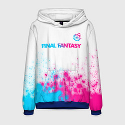 Мужская толстовка Final Fantasy neon gradient style: символ сверху