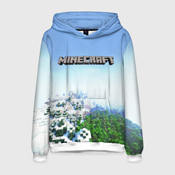 Мужская толстовка Зимний пейзаж - Майнкрафт