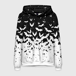 Мужская толстовка Black and white bat pattern