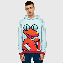 Толстовка-худи мужская Оранжевый - Радужные друзья, цвет: 3D-красный — фото 2