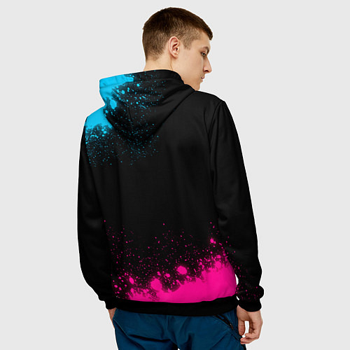 Мужская толстовка Real Madrid - neon gradient / 3D-Черный – фото 4