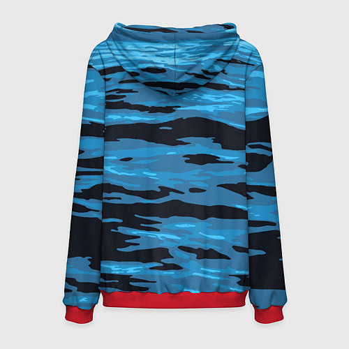 Мужская толстовка Волны Камуфляж / 3D-Красный – фото 2