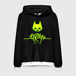 Толстовка-худи мужская Stray green neon, цвет: 3D-белый