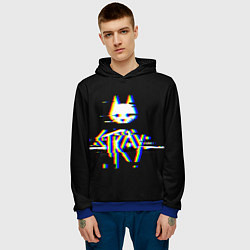 Толстовка-худи мужская Stray glitch logo, цвет: 3D-синий — фото 2