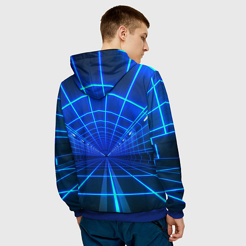 Мужская толстовка Неоновый туннель / 3D-Синий – фото 4