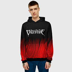 Толстовка-худи мужская Bullet For My Valentine red plasma, цвет: 3D-черный — фото 2