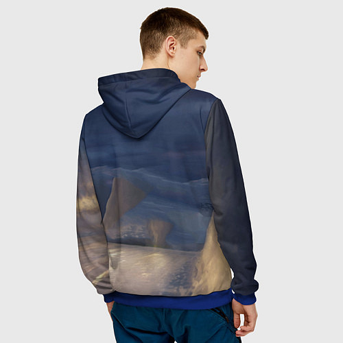 Мужская толстовка Для фуры Scania нет преград / 3D-Синий – фото 4