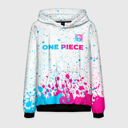 Мужская толстовка One Piece neon gradient style: символ сверху