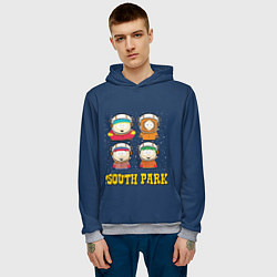 Толстовка-худи мужская South park космонавты, цвет: 3D-меланж — фото 2